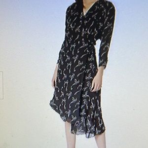 Joei 100% silk wrap dress size medium